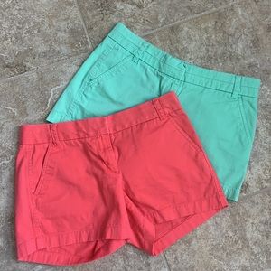 J Crew Salmon and Mint Green Chino Shorts (2 Shorts Set)